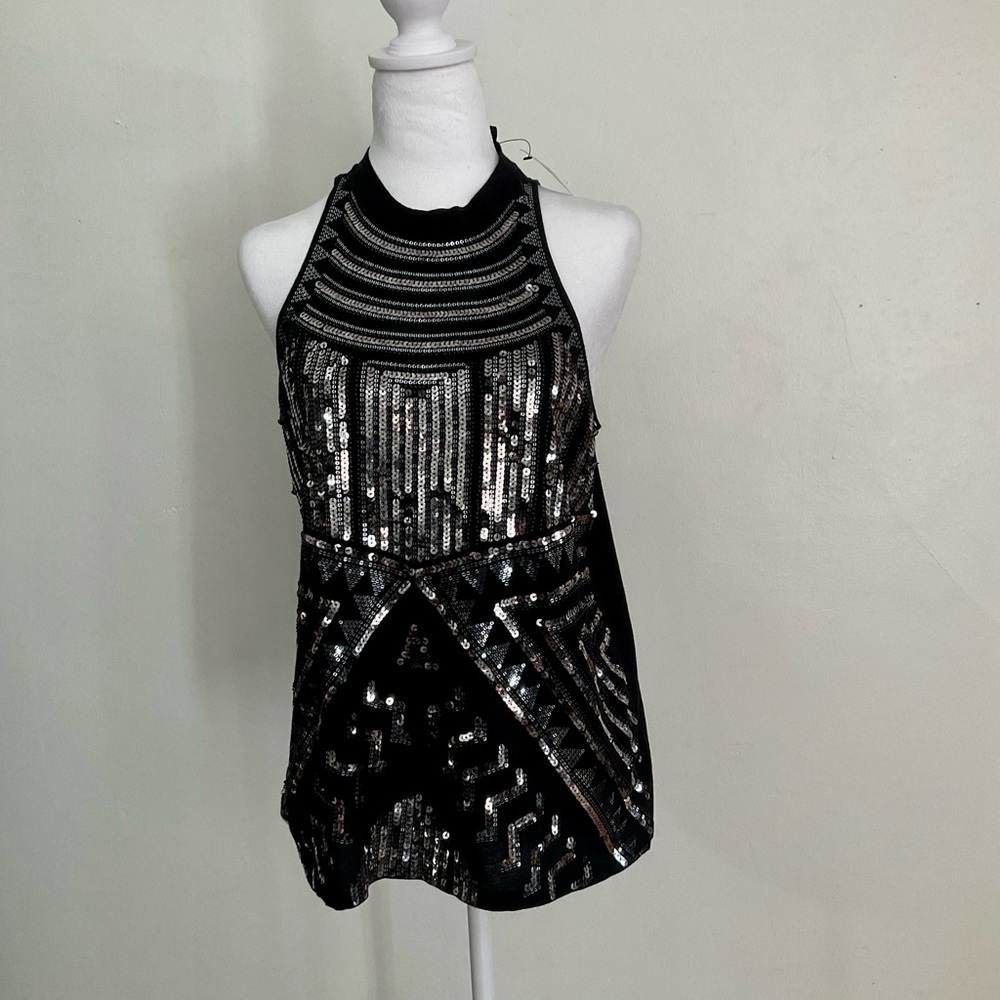 Express Black Sequin Tank